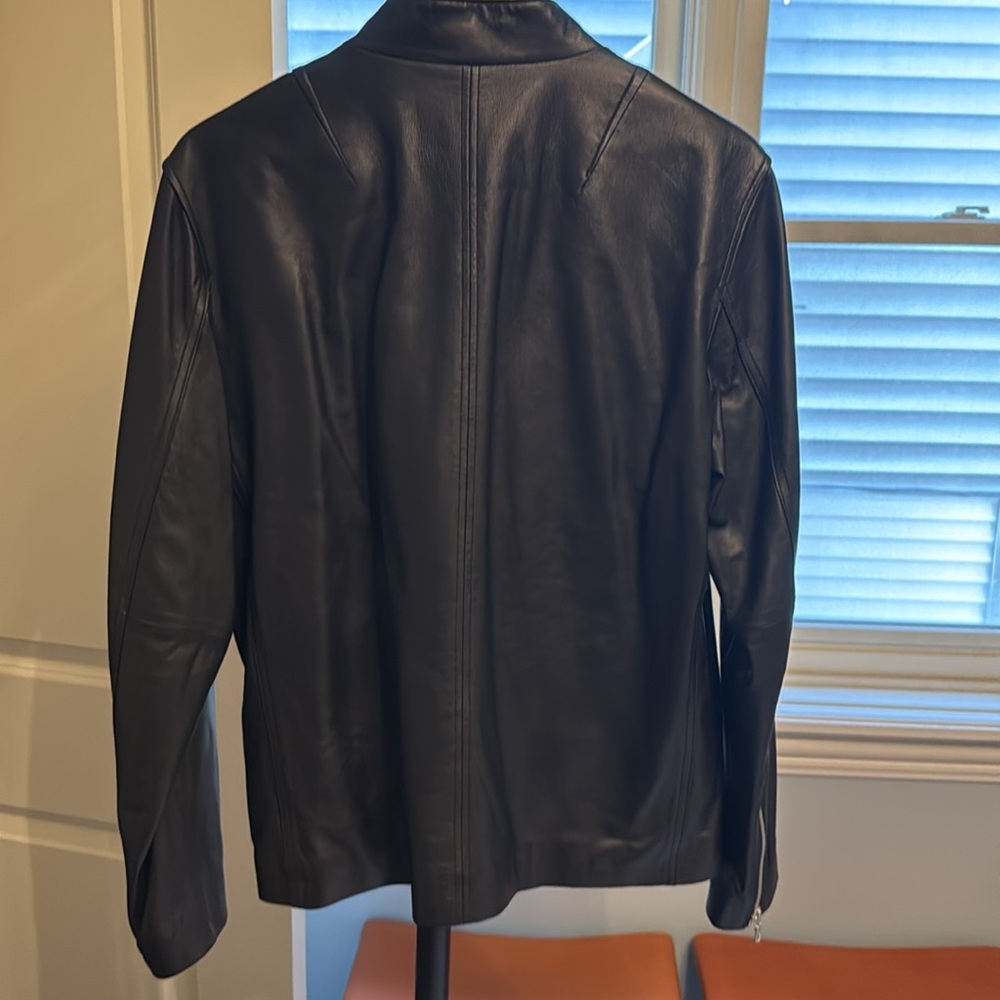 rag & bone Black Leather Bomber Jacket - Picture 6 of 7